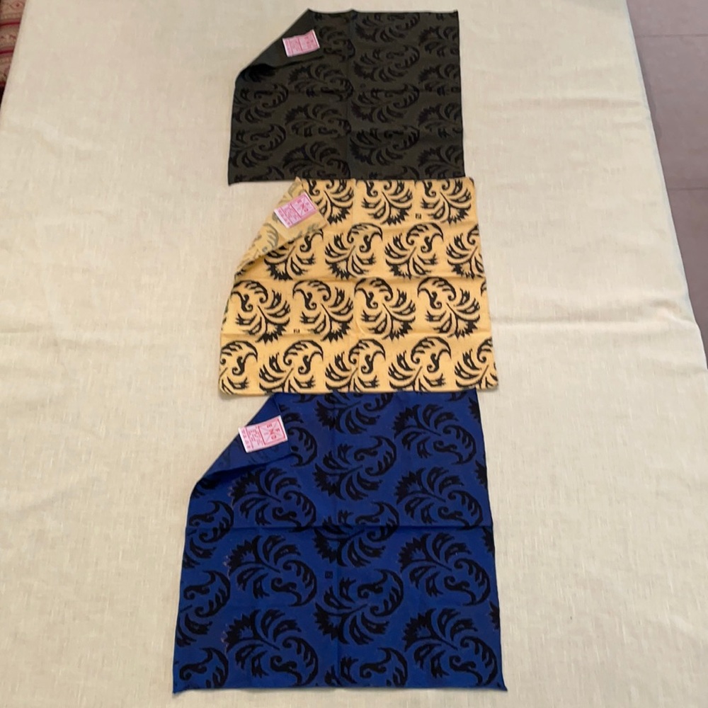 3 FENDI Handkerchiefs Sold as Bundle, Original Made in Italy #FENDI *Great Gift!